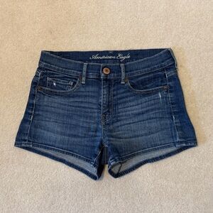 American Eagle Outfitters Dark Blue Stretch Denim Jean Shorts